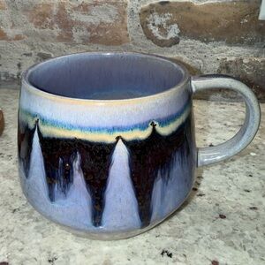 Handcrafted Giant Blue Ceramic Mug
